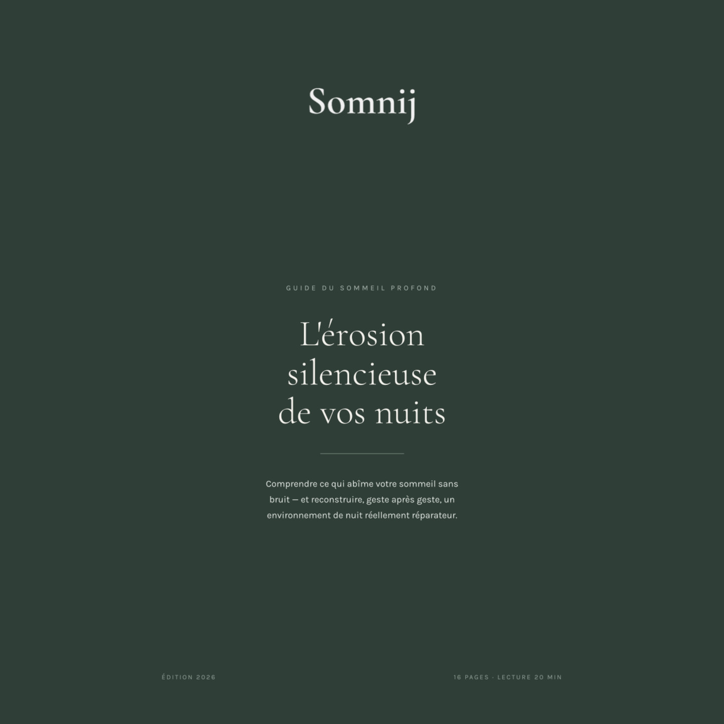 E-Book - L'érosion silencieuse de vos nuits