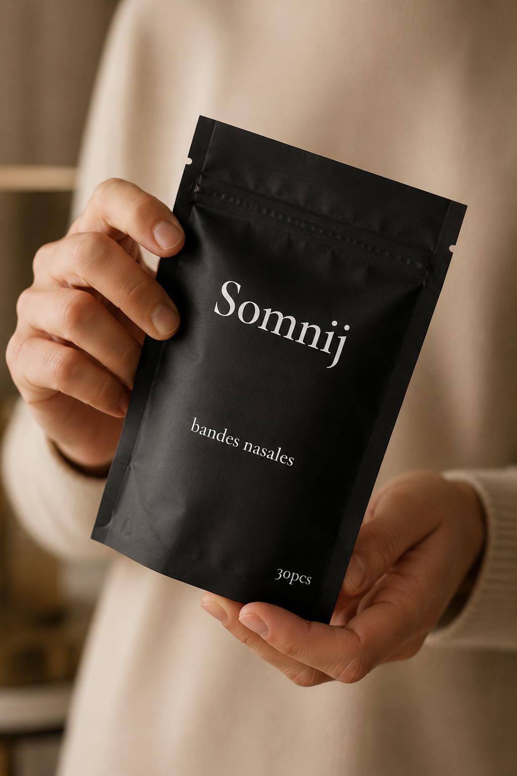 Sachet de SomnijBandes tenu en main